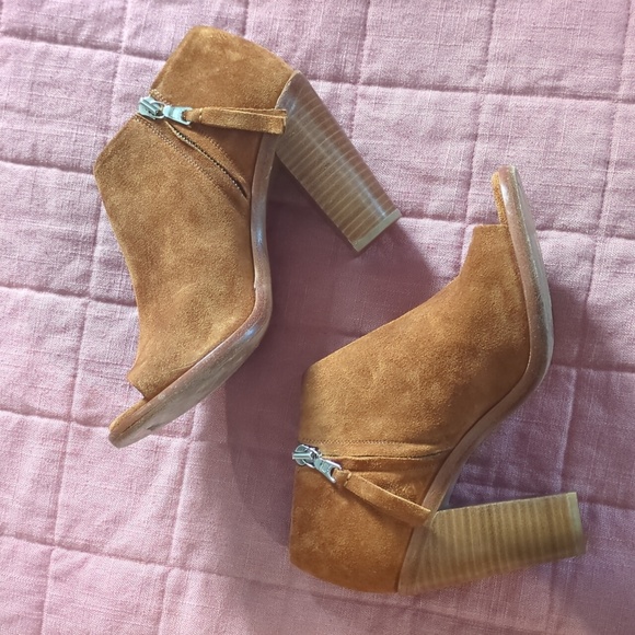 Rag & Bone | Mabel suede peep toe booties - Picture 2 of 11
